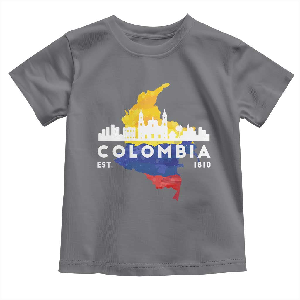 Colombian Pride Toddler T Shirt Colombia Est. 1810 TS09 Charcoal Print Your Wear