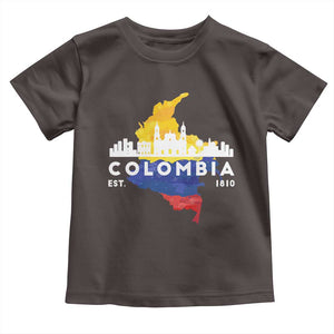 Colombian Pride Toddler T Shirt Colombia Est. 1810 TS09 Dark Chocolate Print Your Wear