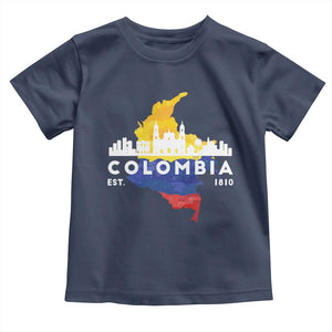 Colombian Pride Toddler T Shirt Colombia Est. 1810 TS09 Navy Print Your Wear