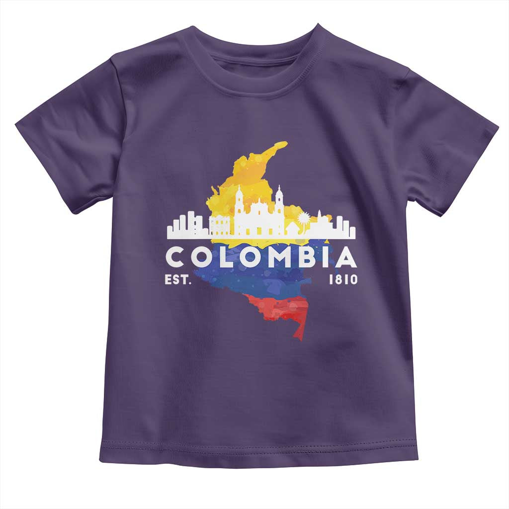 Colombian Pride Toddler T Shirt Colombia Est. 1810 TS09 Purple Print Your Wear