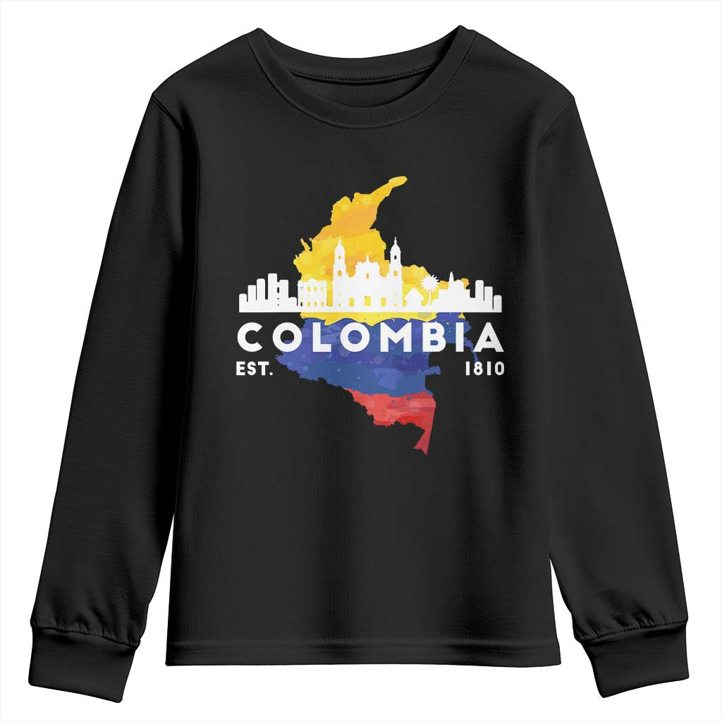 Colombian Pride Youth Sweatshirt Colombia Est. 1810 TS09 Black Print Your Wear