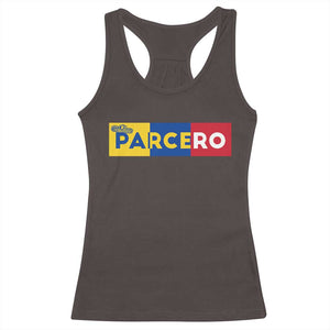 Funny Colombian Racerback Tank Top Parcero Colombia Slang Good Friend Buddy TS09 Dark Chocolate Print Your Wear