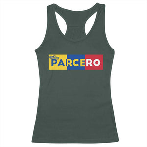Funny Colombian Racerback Tank Top Parcero Colombia Slang Good Friend Buddy TS09 Dark Forest Green Print Your Wear