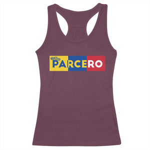 Funny Colombian Racerback Tank Top Parcero Colombia Slang Good Friend Buddy TS09 Maroon Print Your Wear