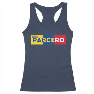 Funny Colombian Racerback Tank Top Parcero Colombia Slang Good Friend Buddy TS09 Navy Print Your Wear
