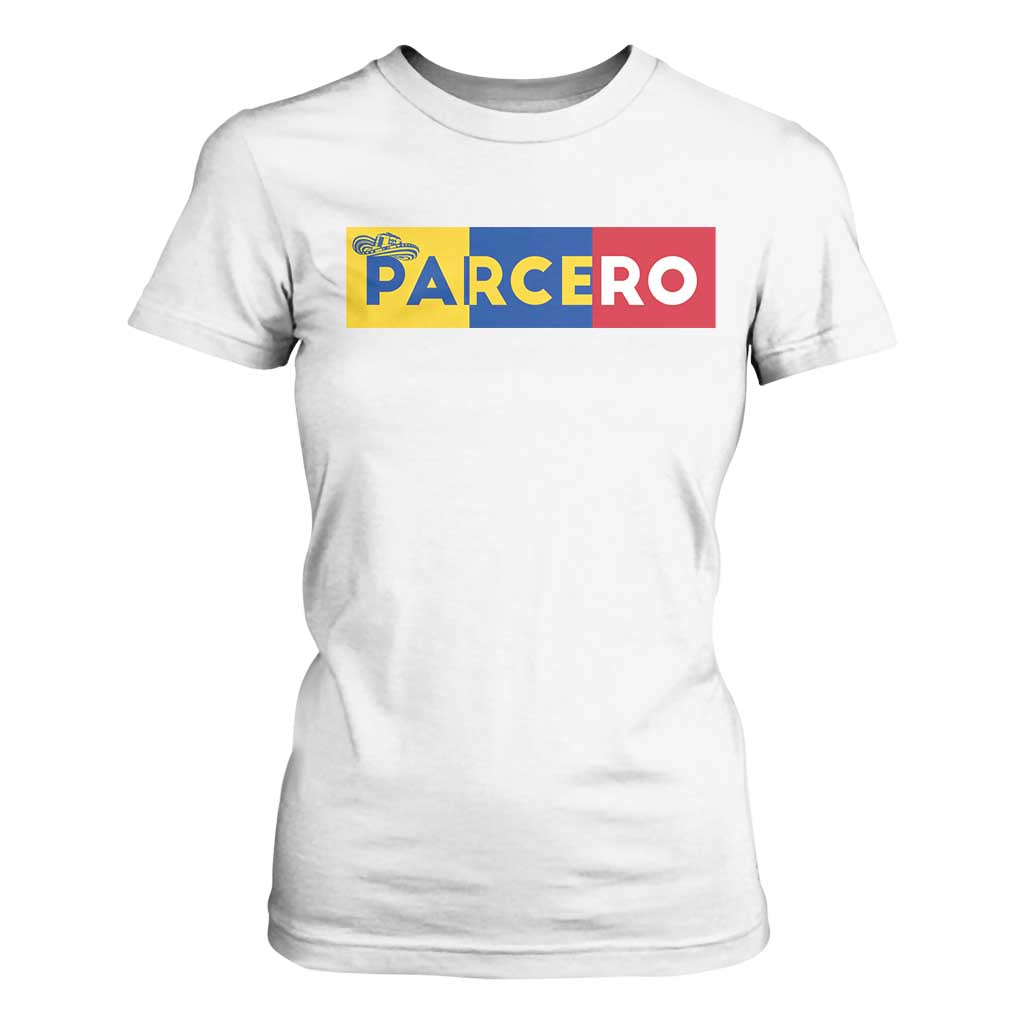 Funny Colombian T Shirt For Women Parcero Colombia Slang Good Friend Buddy TS09 White Print Your Wear