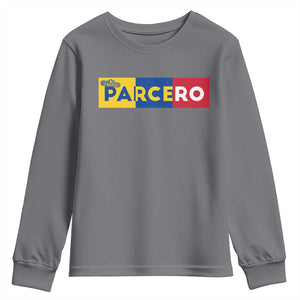 Funny Colombian Youth Sweatshirt Parcero Colombia Slang Good Friend Buddy TS09 Charcoal Print Your Wear