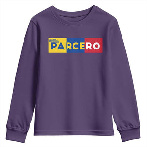 Funny Colombian Youth Sweatshirt Parcero Colombia Slang Good Friend Buddy TS09 Purple Print Your Wear