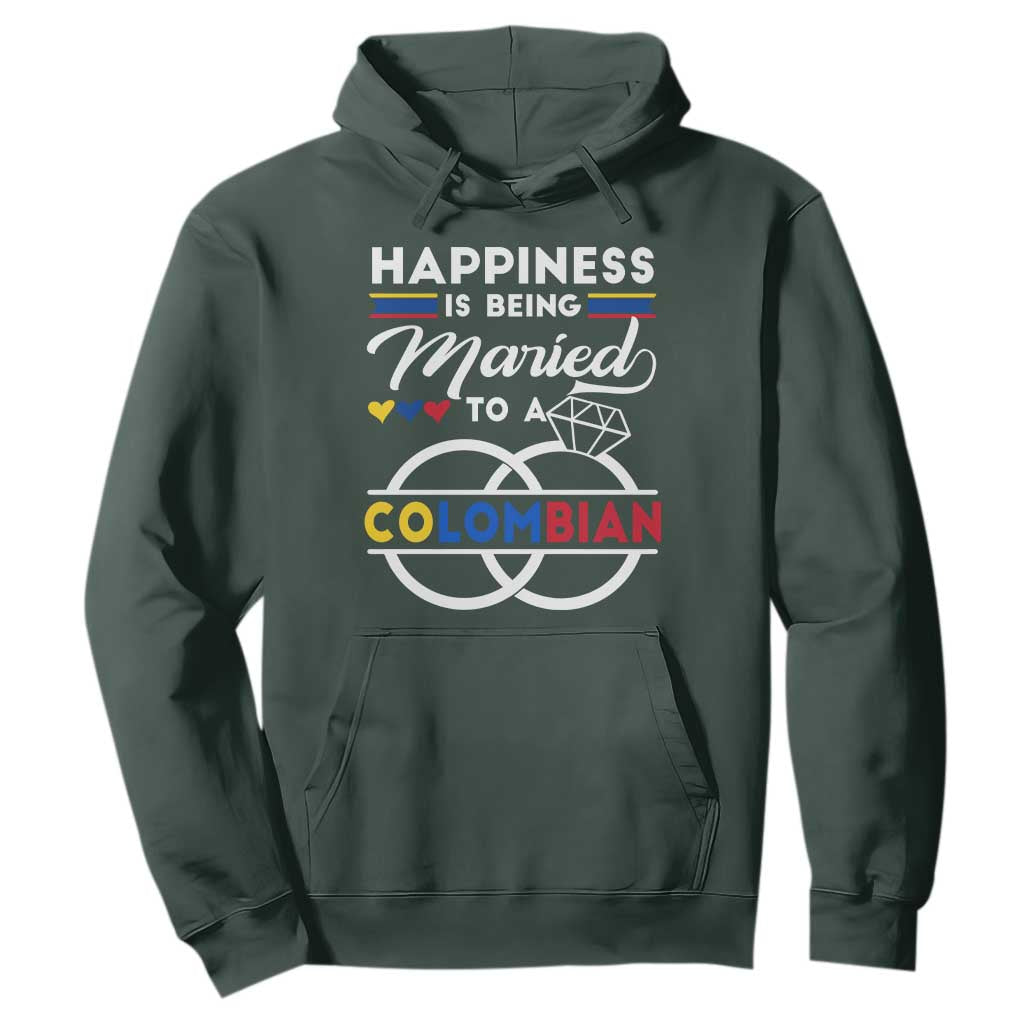 Happiness Is Being Married To A Colombian Hoodie TS09 Dark Forest Green Print Your Wear