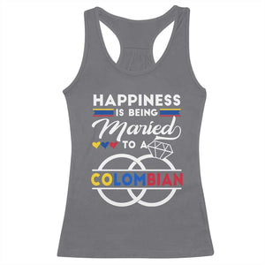 Happiness Is Being Married To A Colombian Racerback Tank Top TS09 Charcoal Print Your Wear