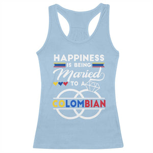 Happiness Is Being Married To A Colombian Racerback Tank Top TS09 Light Blue Print Your Wear