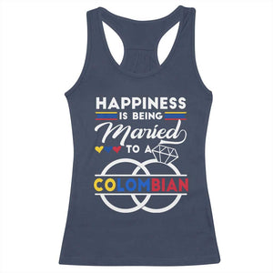 Happiness Is Being Married To A Colombian Racerback Tank Top TS09 Navy Print Your Wear