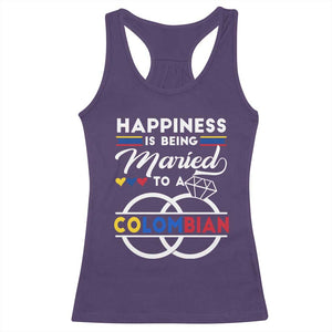 Happiness Is Being Married To A Colombian Racerback Tank Top TS09 Purple Print Your Wear
