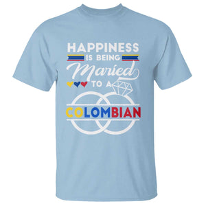 Happiness Is Being Married To A Colombian T Shirt TS09 Light Blue Print Your Wear