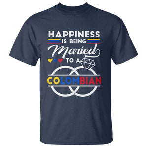 Happiness Is Being Married To A Colombian T Shirt TS09 Navy Print Your Wear