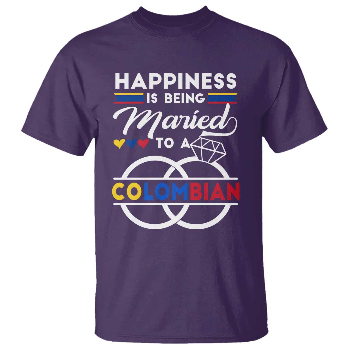 Happiness Is Being Married To A Colombian T Shirt TS09 Purple Print Your Wear