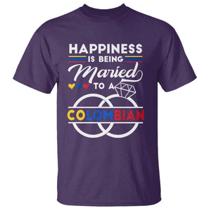Happiness Is Being Married To A Colombian T Shirt TS09 Purple Print Your Wear