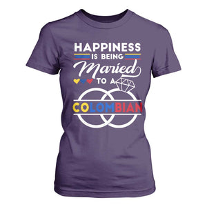 Happiness Is Being Married To A Colombian T Shirt For Women TS09 Purple Print Your Wear