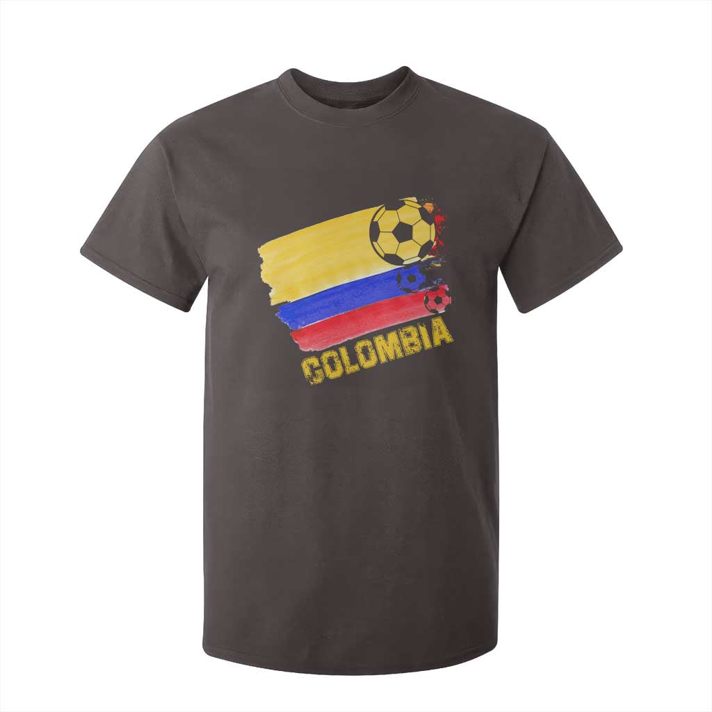 Colombian Colombia Soccer Support T Shirt For Kid TS09 Dark Chocolate Print Your Wear