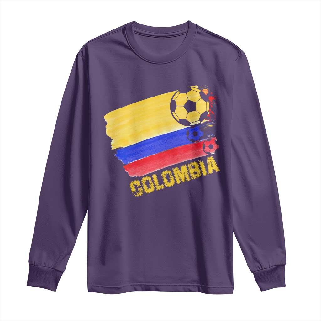 Colombian Colombia Soccer Support Long Sleeve Shirt TS09 Purple Print Your Wear