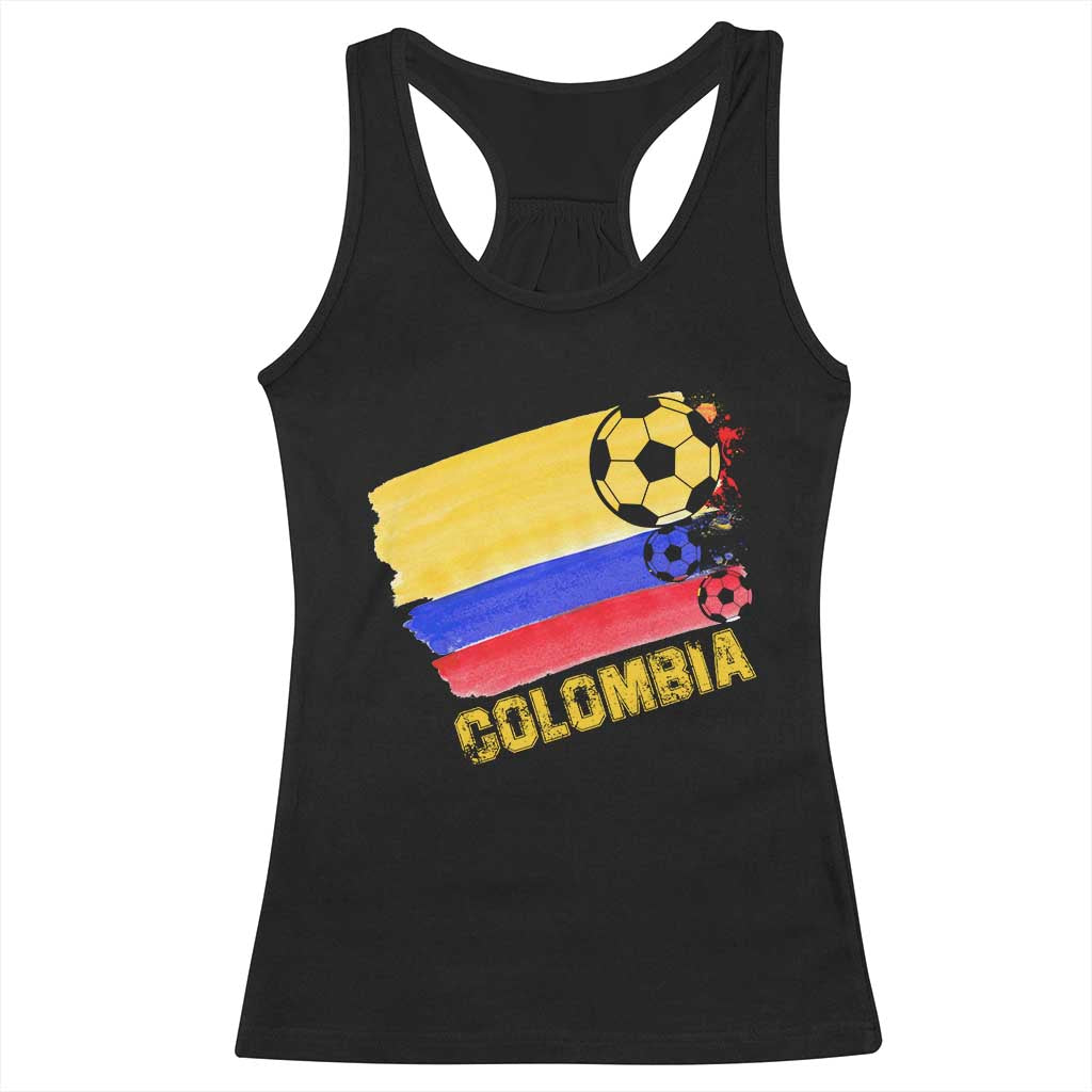 Colombian Colombia Soccer Support Racerback Tank Top TS09 Black Print Your Wear