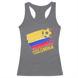Colombian Colombia Soccer Support Racerback Tank Top TS09 Charcoal Print Your Wear