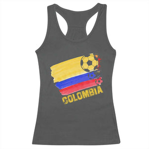 Colombian Colombia Soccer Support Racerback Tank Top TS09 Dark Heather Print Your Wear