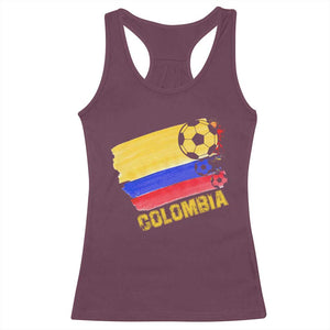Colombian Colombia Soccer Support Racerback Tank Top TS09 Maroon Print Your Wear