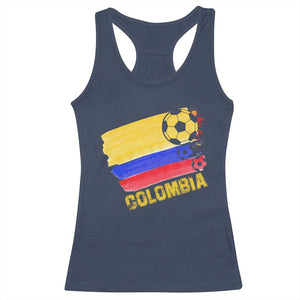 Colombian Colombia Soccer Support Racerback Tank Top TS09 Navy Print Your Wear