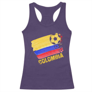 Colombian Colombia Soccer Support Racerback Tank Top TS09 Purple Print Your Wear