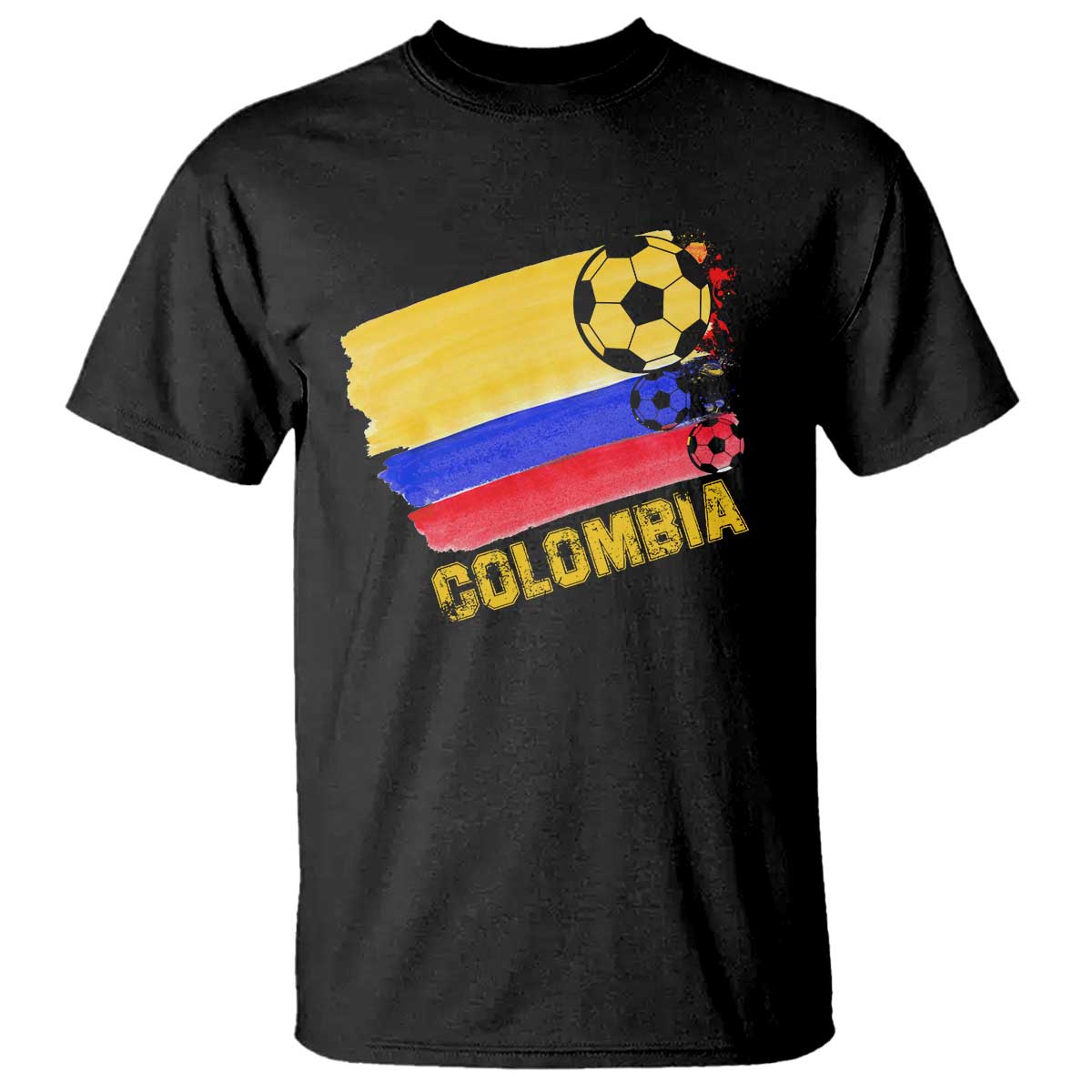 Colombian Colombia Soccer Support T Shirt TS09 Black Print Your Wear
