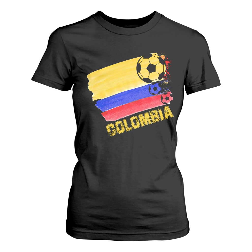 Colombian Colombia Soccer Support T Shirt For Women TS09 Black Print Your Wear