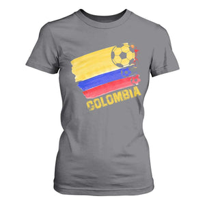 Colombian Colombia Soccer Support T Shirt For Women TS09 Charcoal Print Your Wear