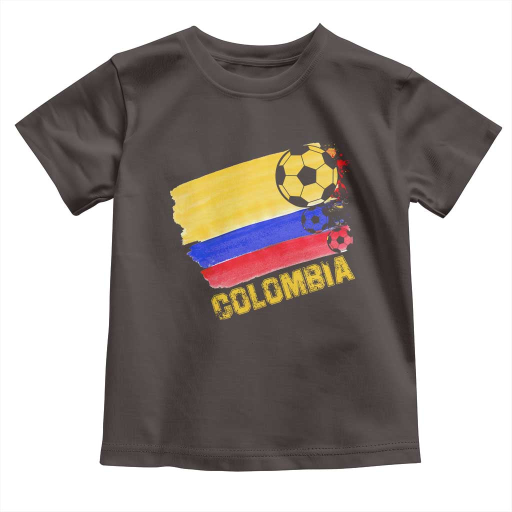 Colombian Colombia Soccer Support Toddler T Shirt TS09 Dark Chocolate Print Your Wear