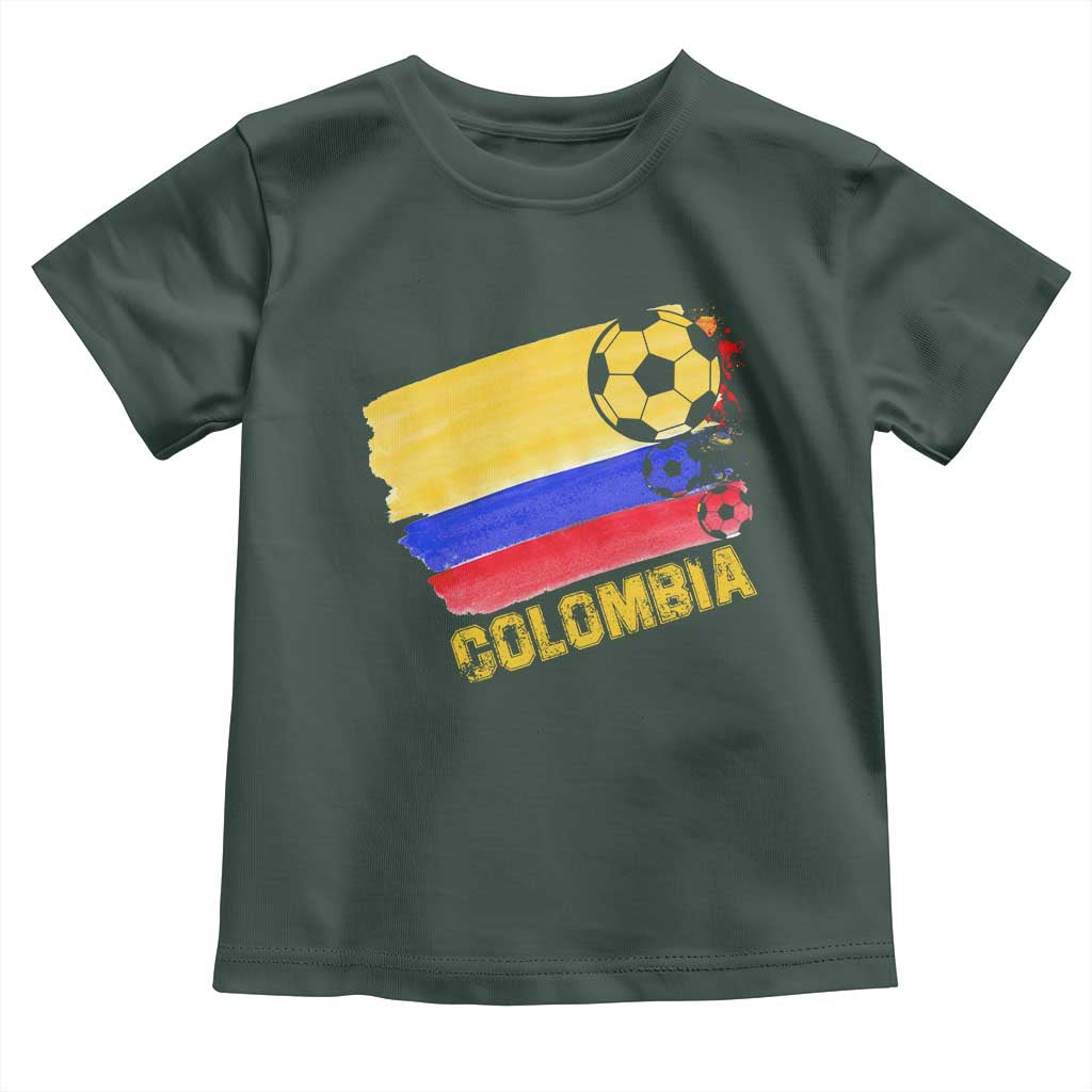 Colombian Colombia Soccer Support Toddler T Shirt TS09 Dark Forest Green Print Your Wear