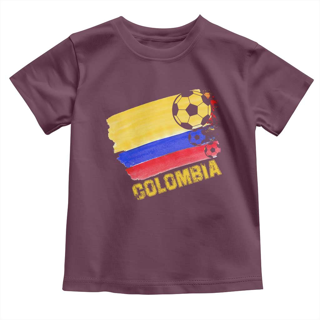 Colombian Colombia Soccer Support Toddler T Shirt TS09 Maroon Print Your Wear
