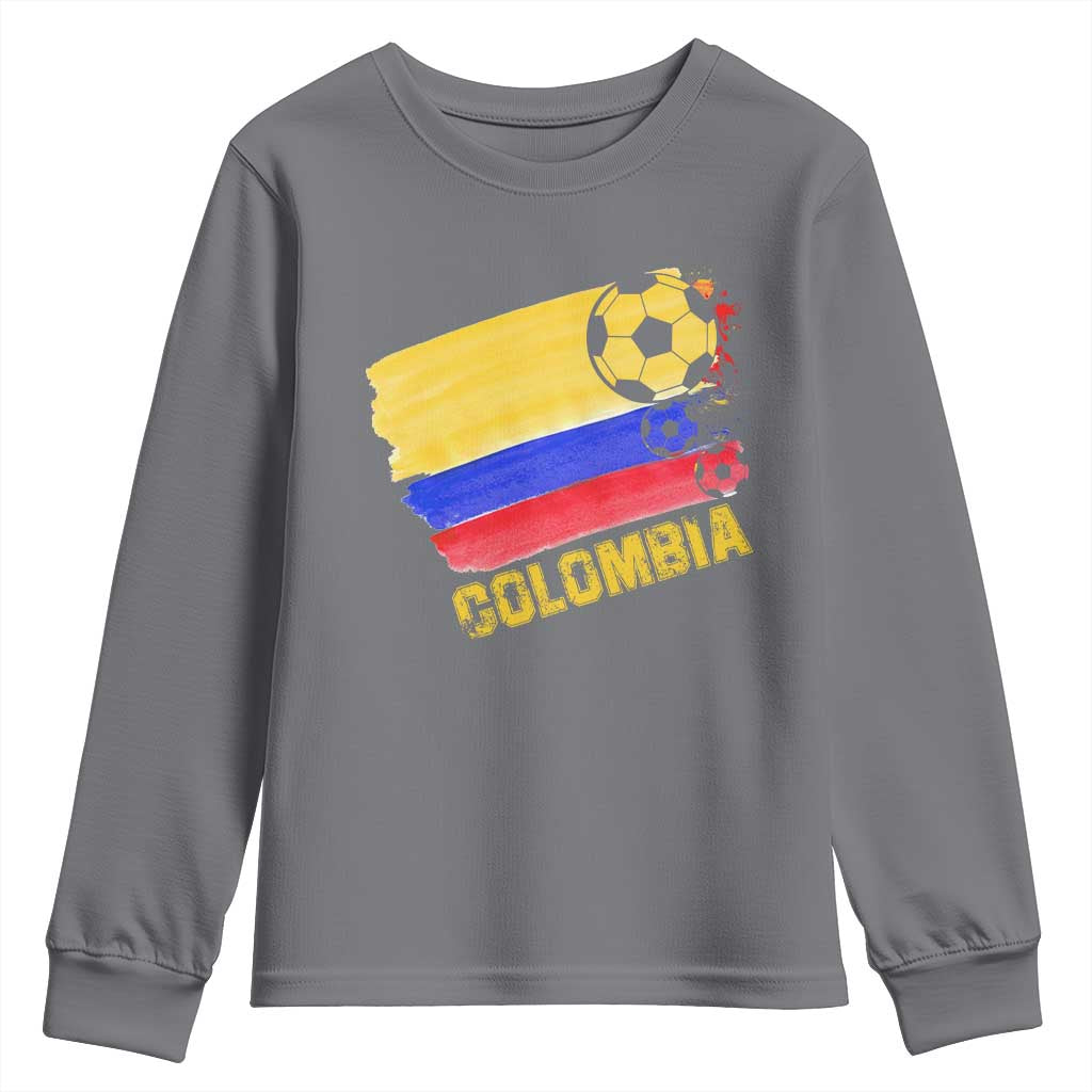 Colombian Colombia Soccer Support Youth Sweatshirt TS09 Charcoal Print Your Wear