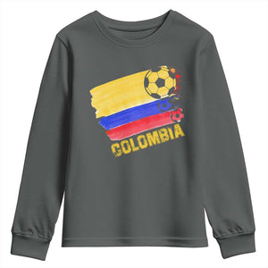 Colombian Colombia Soccer Support Youth Sweatshirt TS09 Dark Heather Print Your Wear