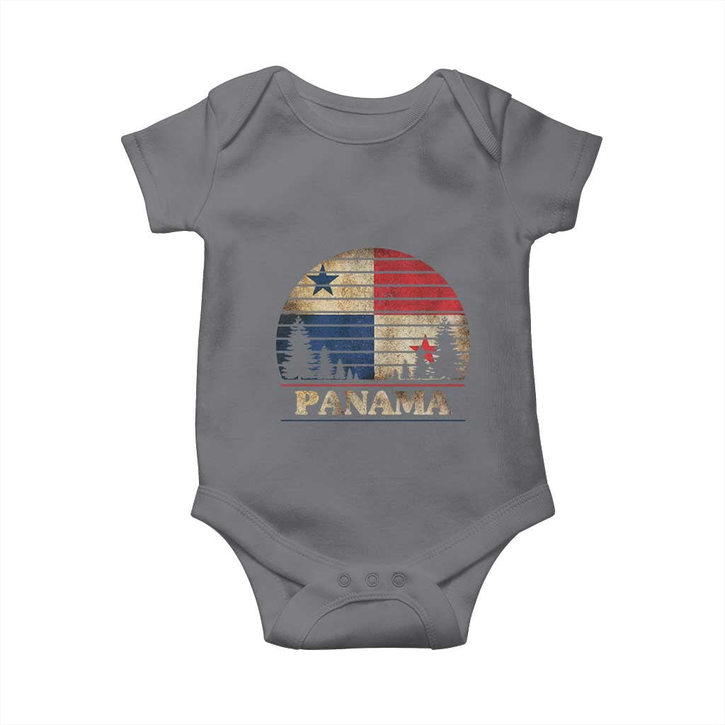 Panama Flag Pride Baby Onesie TS09 Charcoal Print Your Wear