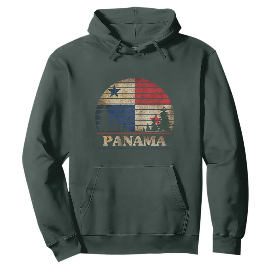 Panama Flag Pride Hoodie TS09 Dark Forest Green Print Your Wear