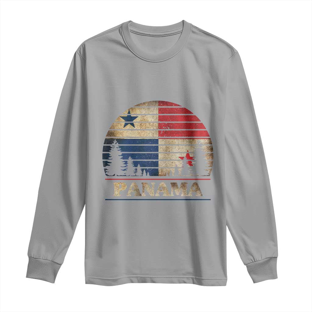 Panama Flag Pride Long Sleeve Shirt TS09 Sport Gray Print Your Wear