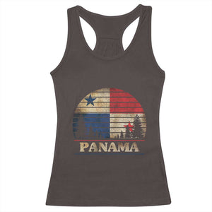 Panama Flag Pride Racerback Tank Top TS09 Dark Chocolate Print Your Wear