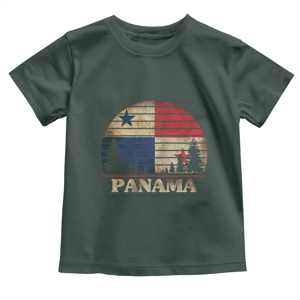 Panama Flag Pride Toddler T Shirt TS09 Dark Forest Green Print Your Wear