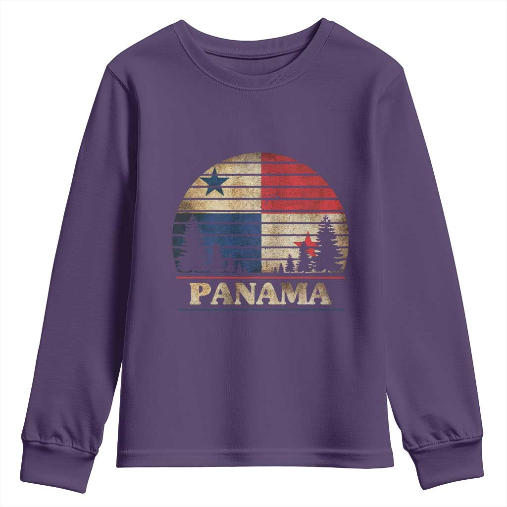 Panama Flag Pride Youth Sweatshirt TS09 Purple Print Your Wear