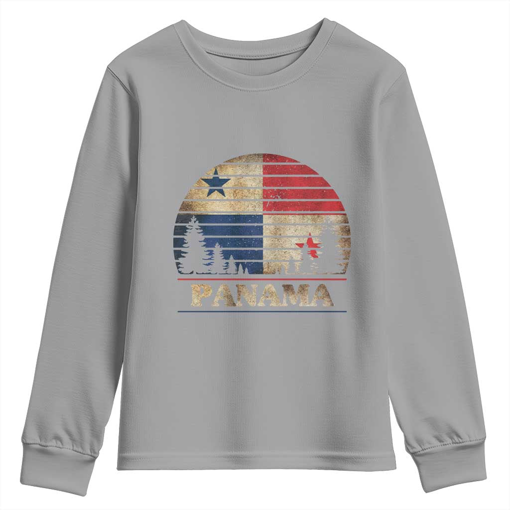 Panama Flag Pride Youth Sweatshirt TS09 Sport Gray Print Your Wear