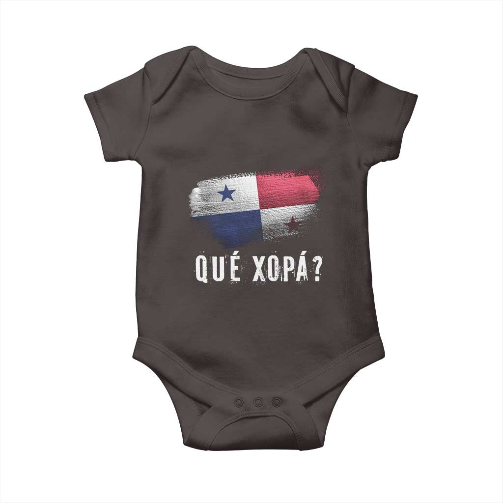 Funny Panama Baby Onesie Que Xopa What's Up Panamanian TS09 Dark Chocolate Print Your Wear