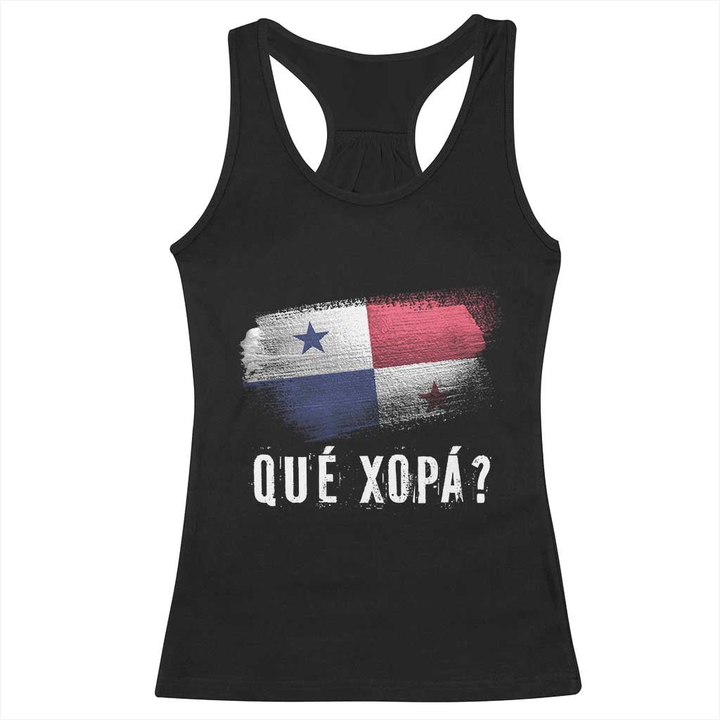 Funny Panama Racerback Tank Top Que Xopa What's Up Panamanian TS09 Black Print Your Wear