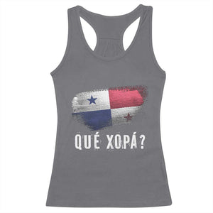 Funny Panama Racerback Tank Top Que Xopa What's Up Panamanian TS09 Charcoal Print Your Wear