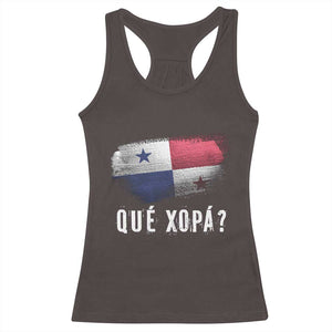 Funny Panama Racerback Tank Top Que Xopa What's Up Panamanian TS09 Dark Chocolate Print Your Wear