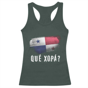 Funny Panama Racerback Tank Top Que Xopa What's Up Panamanian TS09 Dark Forest Green Print Your Wear